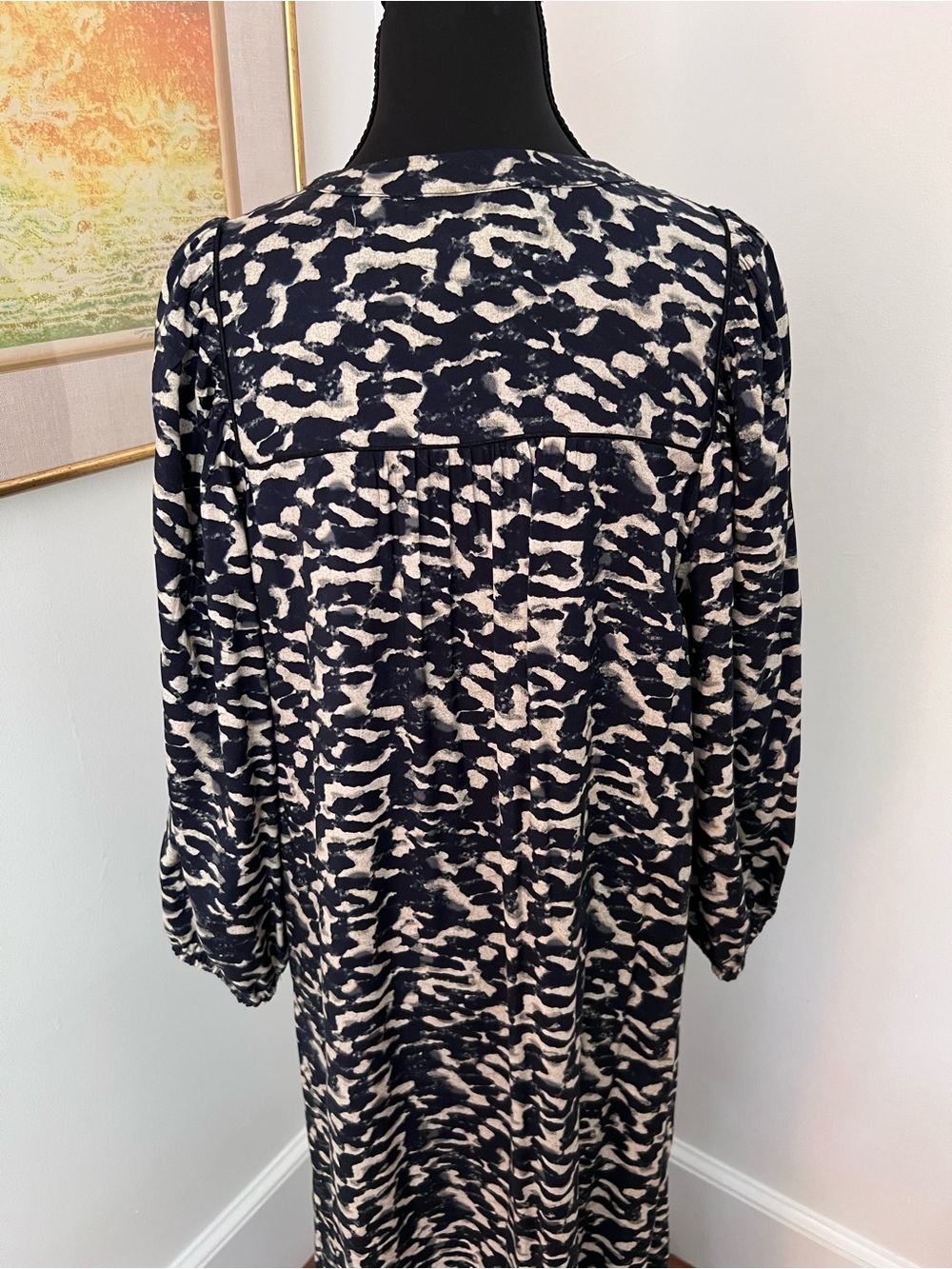 Ba&Sh Raglan Sleeve Maxi Dress in Navy and Cream - Picture 4 of 8